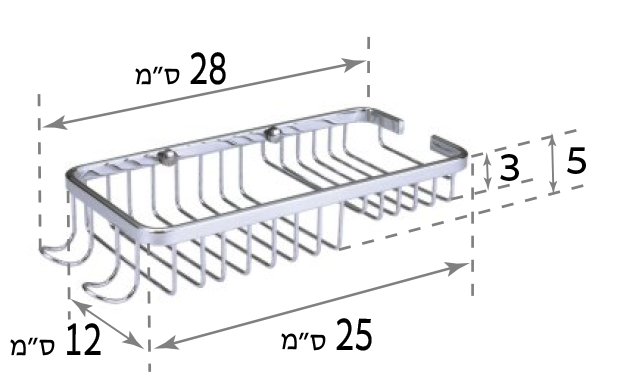 מדף רשת למקלחון למקלחת עם סבוניה עם קולבים קולב רשתות למקלחת לאמבטיה לחדר אמבטיה אביזרי מקלחת