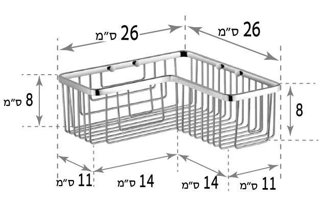 רשת פינתית למקלחת לאמבטיה לקיר מדף רשת למקלחון לחדר אמבטיה לקיר פינתי בראס איכותית אביזרי אמבטיה איכותיים