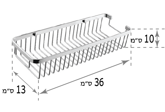 רשת מלבנית מדף מלבני למקלחת לקיר מקלחת אמבטיה 36 ס״מ רשתות לסבון לשמפו למקלחת למקלחון מדפים אביזרי אמבטיה איכותיים