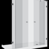 מקלחון הזזה CNC206 - מקלחון המורכב על מוט נירוסטה בעל שתי דפנות קבועות ושתי דלתות הזזה
