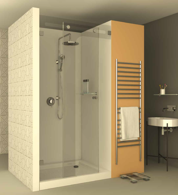 מקלחון הזזה CNC200 - מקלחון בעל דופן קבועה ודלת הזזה - אבנר'ס קולקשיין בע"מ
