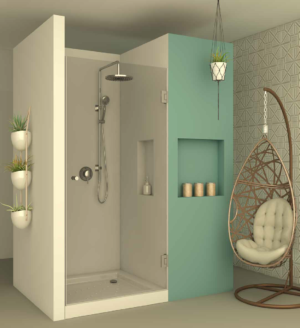 מקלחון חזית front700 - מקלחון בעל דלת נפתחת פנימה והחוצה