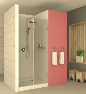 מקלחון חזית front706 - מקלחון בעל דלת הרמוניקה המתקפלת פנימה והחוצה