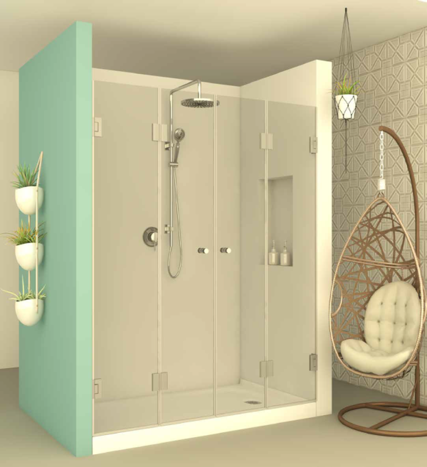 מקלחון חזית front707 - מקלחון בעל שתי דלתות הרמוניקה המתקפלות פנימה והחוצה - אבנר'ס קולקשיין בע"מ