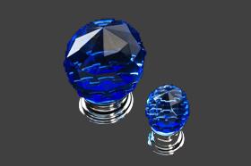 כפתור קריסטל כחול 20 מ"מ