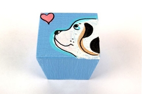 כפתור כלב תכלת