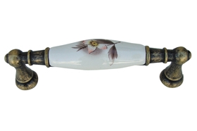 ידית פורצלן אוקסיד פרח חום 332-96