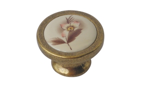 כפתור פורצלן 343 אוקסיד פרח חום