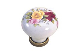 ידית כפתור פורצלן K332 אוקסיד צהוב אדום