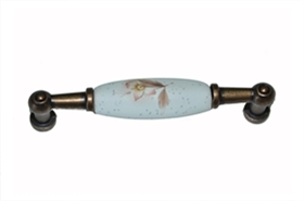 ידית פורצלן מט פרח חום 362