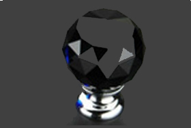 כפתור קריסטל שחור 40 מ"מ 304BL