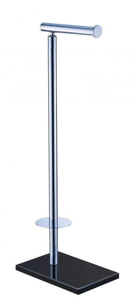 מעמד לנייר טואלט עם רזרבי אווניו ניקל עם זכוכית שחורה