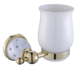 כוס למברשות שיניים זהב לבן DIAMOND