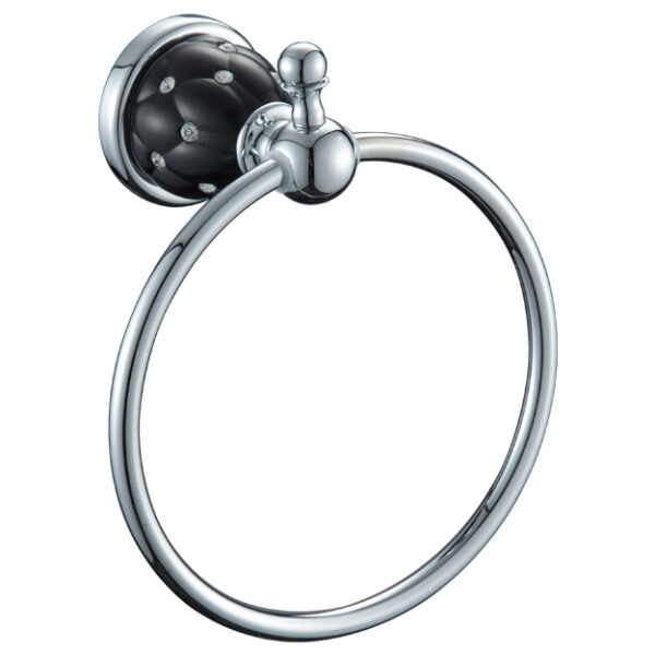 מתלה טבעת למגבת ניקל שחור DIAMOND - אבנר'ס קולקשיין בע"מ