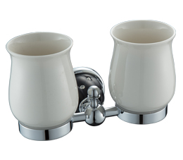 מחזיק כוס למברשות שיניים כפול ניקל שחור DIAMOND