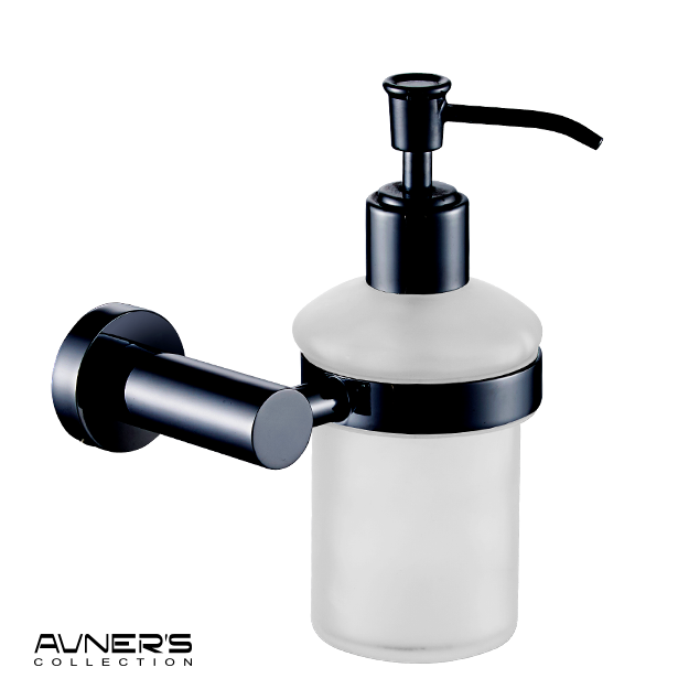 מתקן לסבון נוזלי לאמבטיה ROUND שחור מט