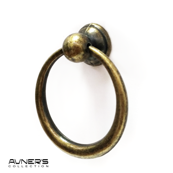 ידית כפתור טבעת לארון דגם 3110 פליז עתיק ברונזה - אבנר'ס קולקשיין בע"מ