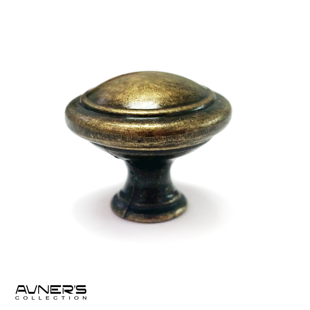 ידית כפתור עגול לארון דגם K-7021 פליז עתיק