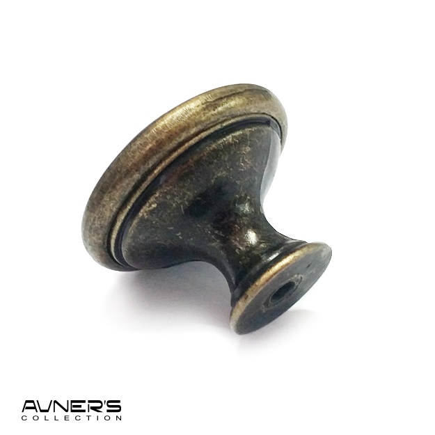 ידית כפתור עגול לארון דגם K-7021 פליז עתיק