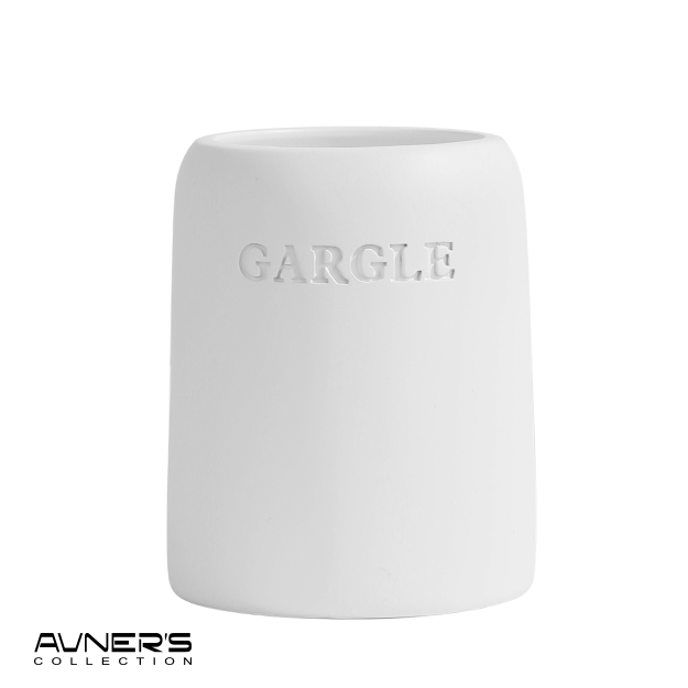 כוס למברשת שיניים דגם CITY עגול לבן