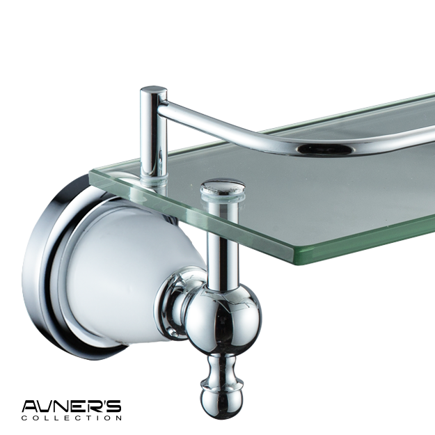 מדף זכוכית לאמבטיה 56 ס״מ MOON זכוכית שקופה