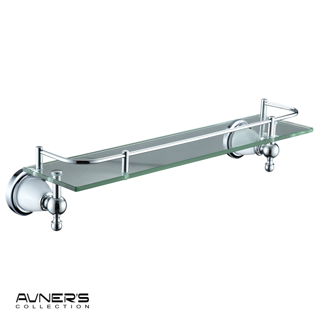 מדף זכוכית לאמבטיה 56 ס״מ MOON זכוכית שקופה