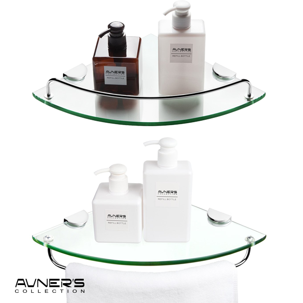 מדף זכוכית פינתי דגם SL-277 זכוכית שקופה