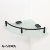 מדף זכוכית פינתי שחור דגם לוטוס זכוכית חלבית - אבנר'ס קולקשיין בע"מ