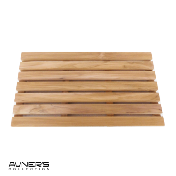 משטח עץ מלבני 61 ס״מ עם 7 שלבים למקלחת עץ טיק מלא - אבנר'ס קולקשיין בע"מ