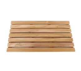 משטח עץ מלבני 61 ס״מ עם 7 שלבים למקלחת עץ טיק מלא