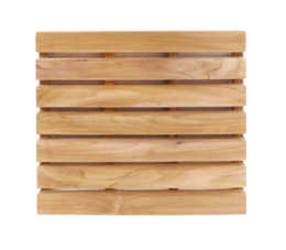משטח עץ מרובע 76 ס״מ עם 7 שלבים למקלחת עץ טיק מלא