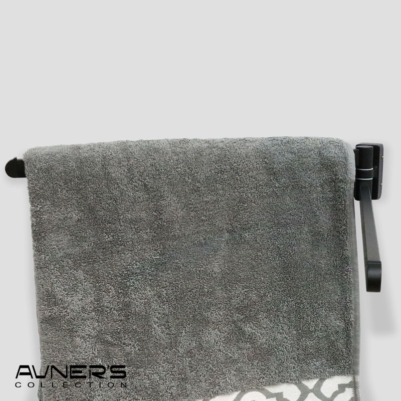 מתלה מגבות דו זרועי נע 40 ס״מ דגם URBAN שחור מט