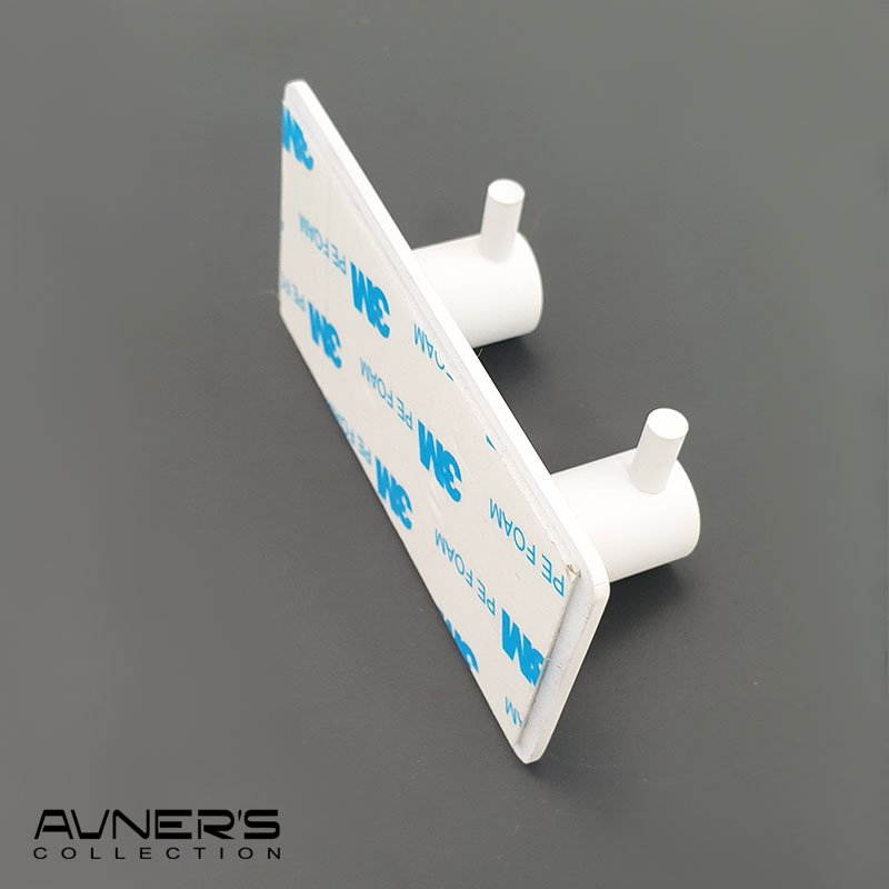 קולב זוגי למגבות 6102W לבן ללא קידוח בהדבקה