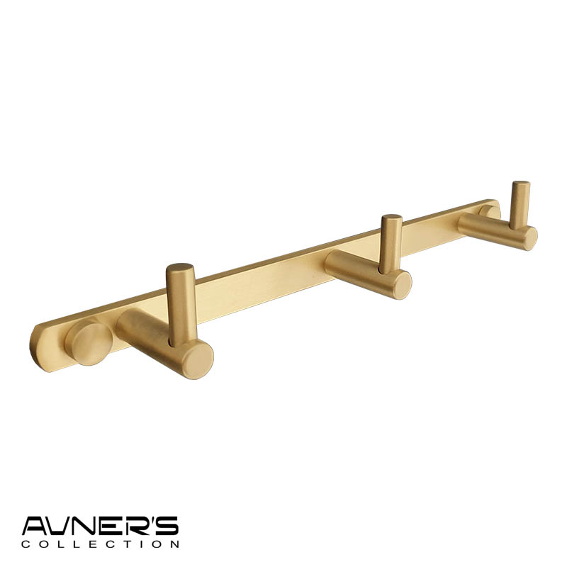 קולב למגבות טופ 3 ווים דגם PYG-203-MG זהב מט