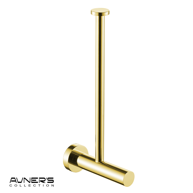 מחזיק נייר טואלט רזרבי לקיר ROUND זהב מט