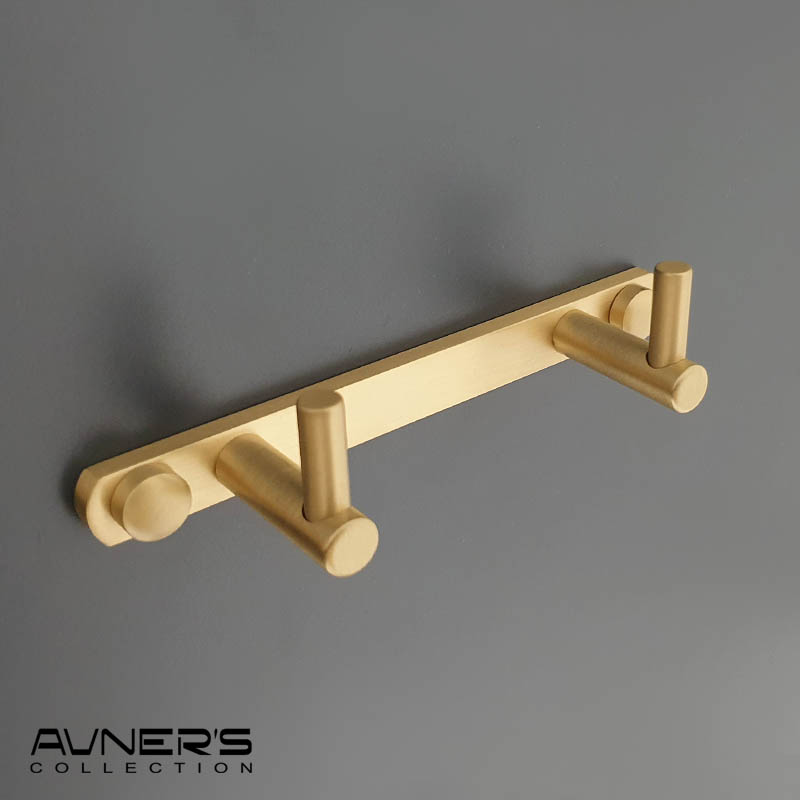 קולב זוגי למגבות דגם טופ PYG-202-MG זהב מט