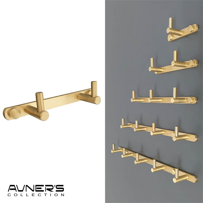 קולב זוגי למגבות דגם טופ PYG-202-MG זהב מט