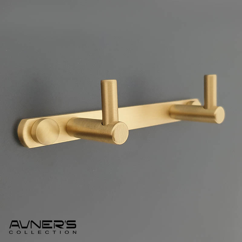 קולב זוגי למגבות דגם טופ PYG-202-MG זהב מט