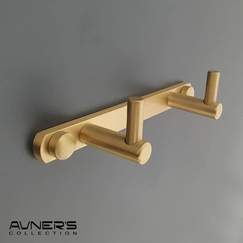 קולב זוגי למגבות דגם טופ PYG-202-MG זהב מט