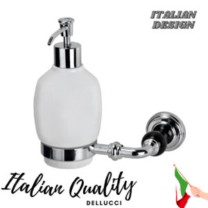 דיספנסר ניקל שחור דלוצ'י אביזרי אמבטיה איטלקיים