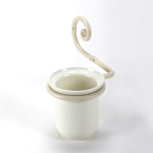 כוס למברשת שיניים תלויה עבודת יד נפחות שבלול קרם - אבנר'ס קולקשיין בע"מ