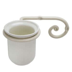 כוס למברשת שיניים תלויה עבודת יד נפחות שבלול קרם - אבנר'ס קולקשיין בע"מ