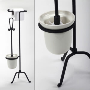 מעמד לנייר טואלט עם מברשת אסלה