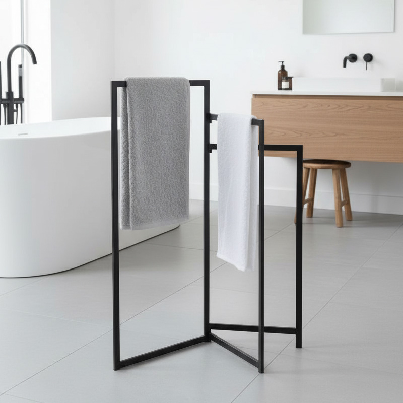 מתלה למגבות ספר בצבע שחור