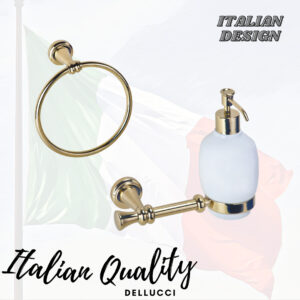 אביזרי אמבטיה איטלקיים מסדרת רומיאו מבית דלוצ'י בגימור זהב