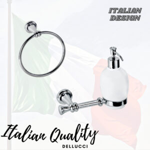 אביזרי אמבטיה איטלקיים מסדרת רומיאו מבית דלוצ'י בגימור ניקל מבריק