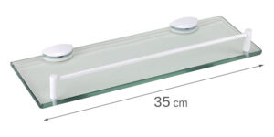 אביזרים לאמבטיה בגימור לבן סדרת לוטוס מדפי זכוכית לחדרי אמבטיה