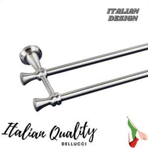 קולבים ומתלים למגבות אמבטיה גדולות בגימור ניקל מוברש איכותי סדרת רומיאו דלוצ'י