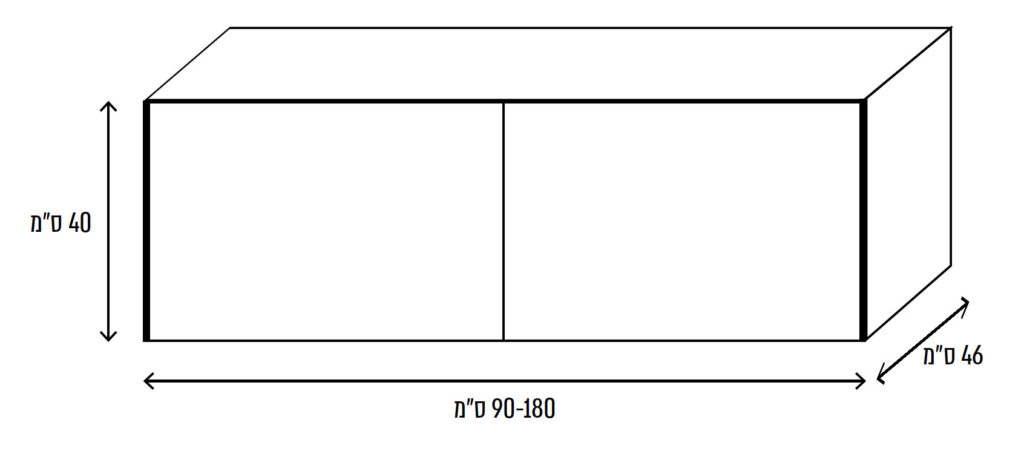 ארון קיר לאמבטיה מידות