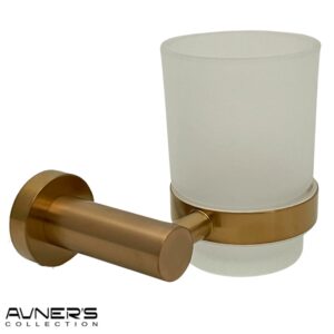 כוס למברשות שיניים לקיר ROUND רוז גולד